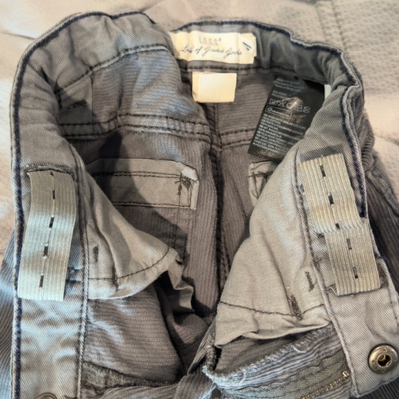 L.O.G.G. Label of Graded Goods Corduroy Pants Boys 4-5 Gray Adjustable Waist - Picture 5 of 8